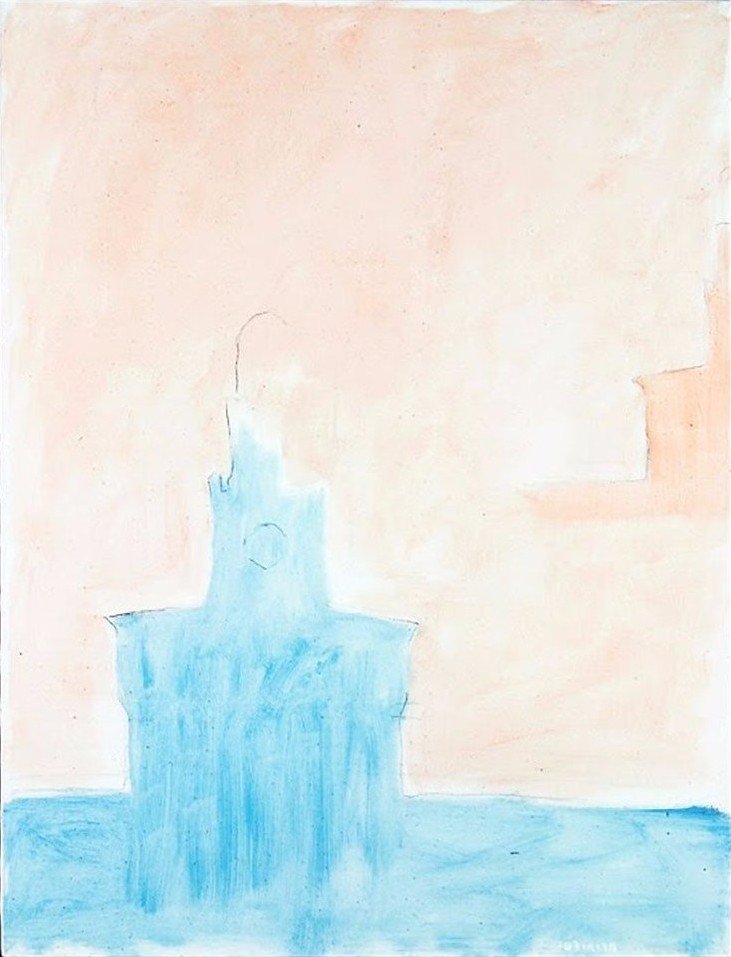 Resurrezione del Castello, Tecnica mista su tela, 80 × 90 cm (2002)