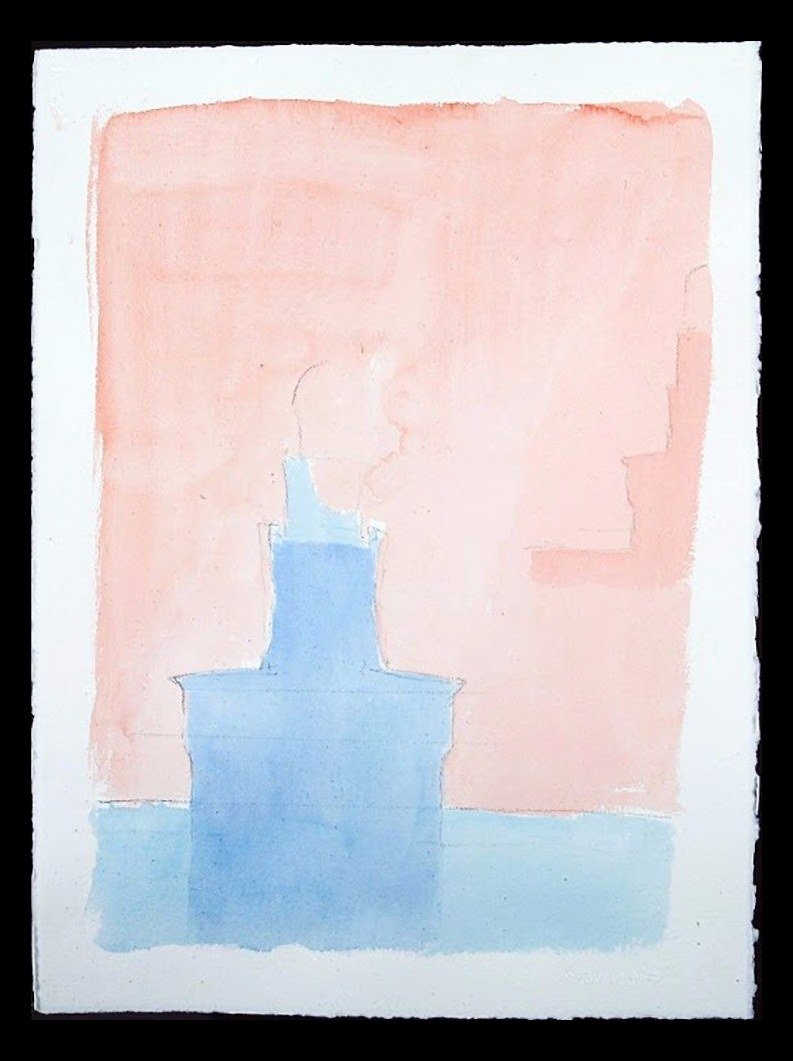 Resurrezione del Castello, Acquarello su carta, 57 × 76 cm (2002)