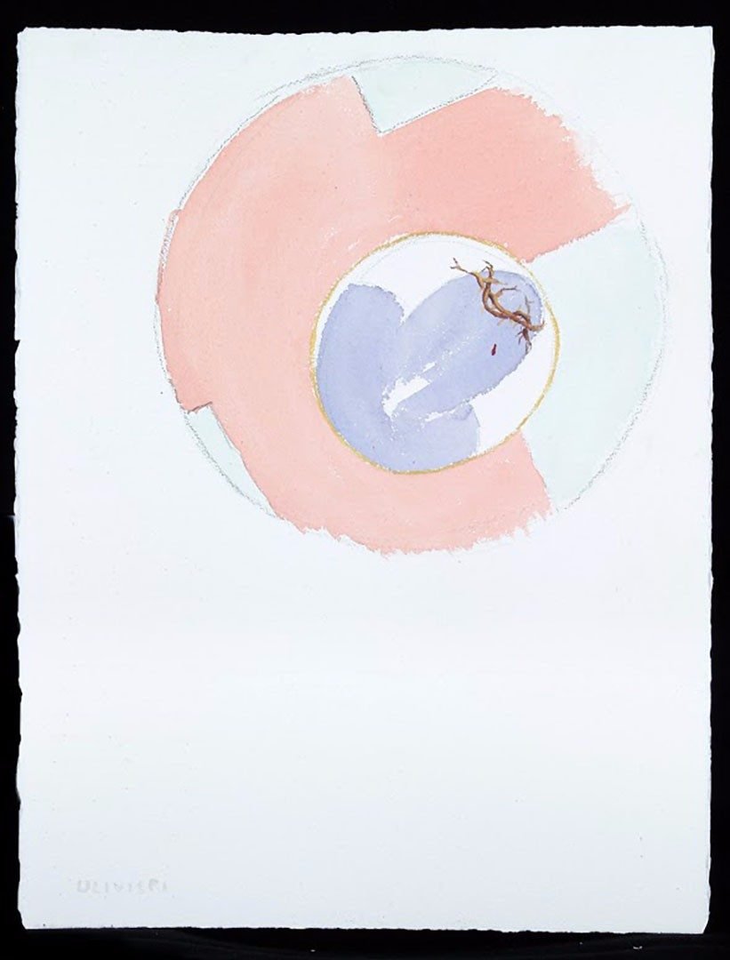 Cenacolo e Crocifissione, Acquarello su carta, 57 × 76 cm (2005)