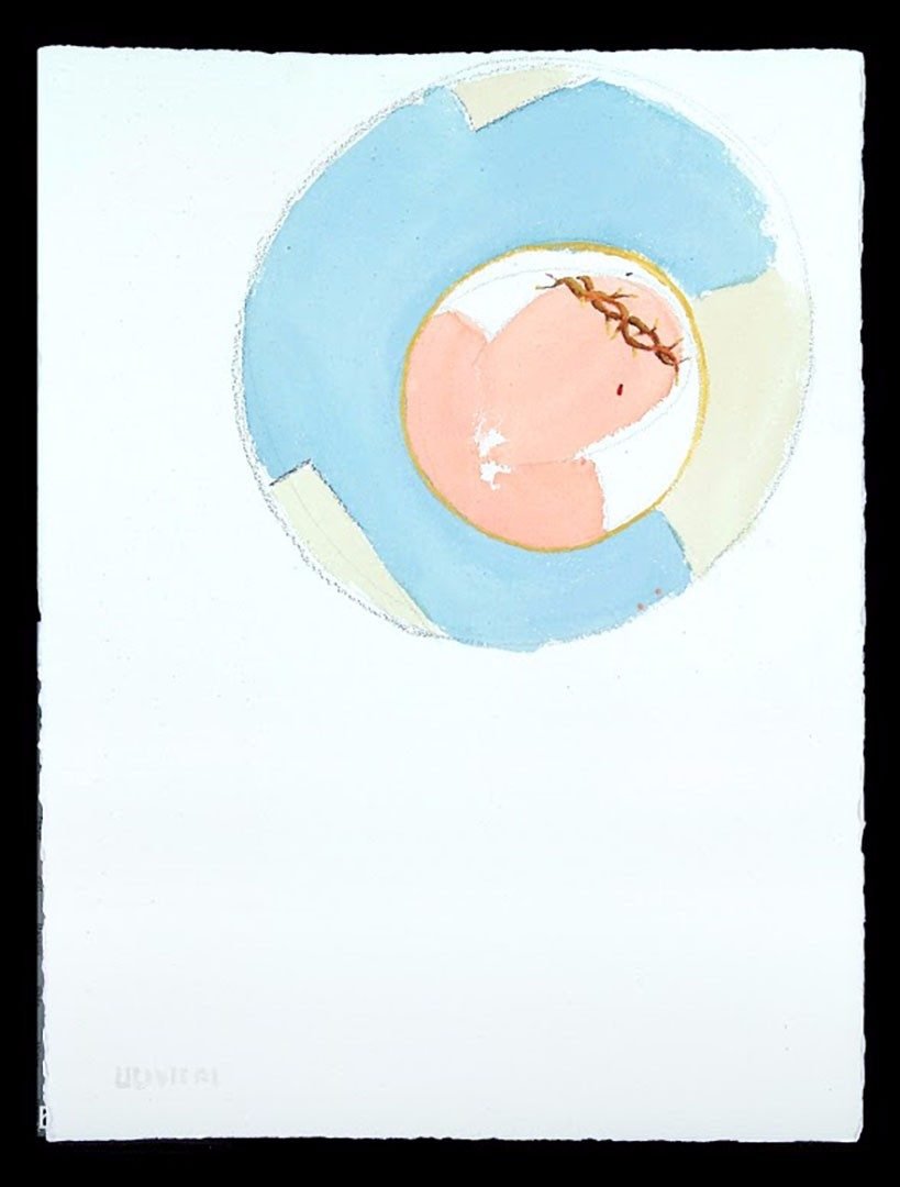 Cenacolo e Crocifissione, Acquarello su carta, 57 × 76 cm (2005)