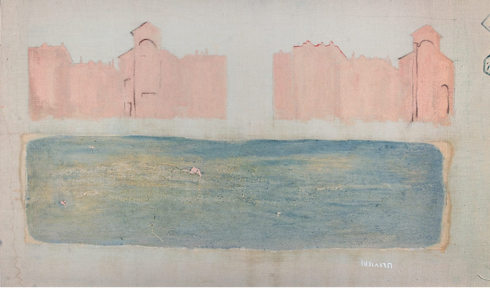 Resurrezione del Naviglio, Tecnica mista su tela, 70 × 120 cm (2008)
