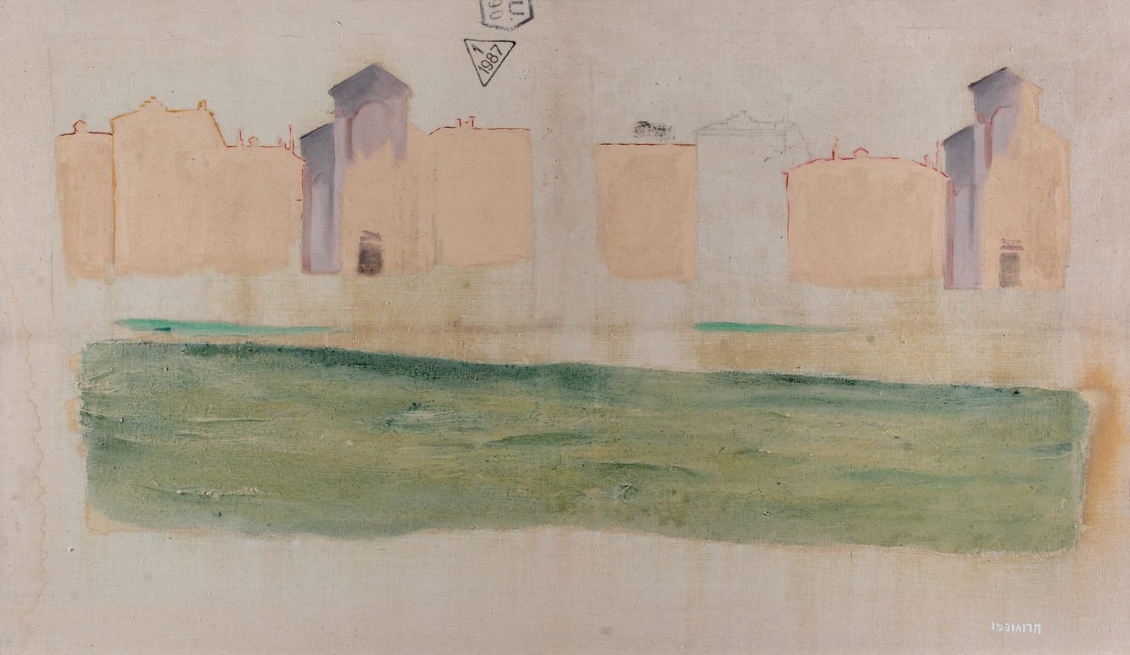 Resurrezione del Naviglio, Tecnica mista su tela, 70 × 120 cm (2008)